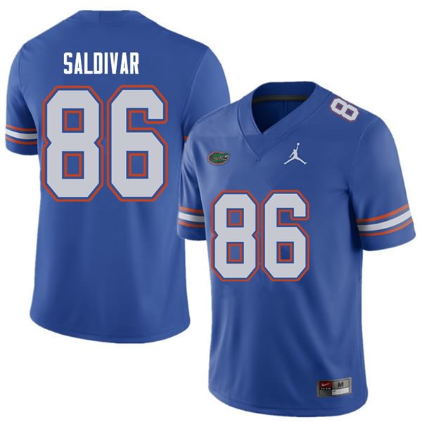 Men's NCAA Florida Gators Andres Saldivar #86 Stitched Authentic Jordan Brand Royal College Football Jersey XYH5165II